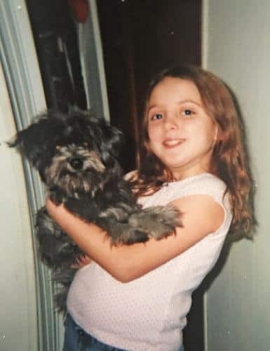 Nicole as a child with Chloe